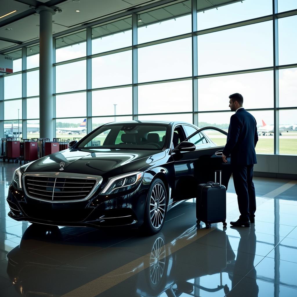 Car service waiting at airport arrival