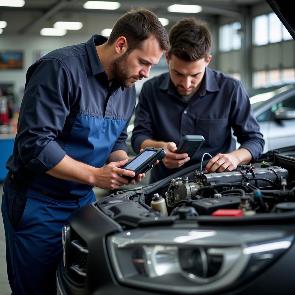 Mechanic Checking Car Engine in Bedford