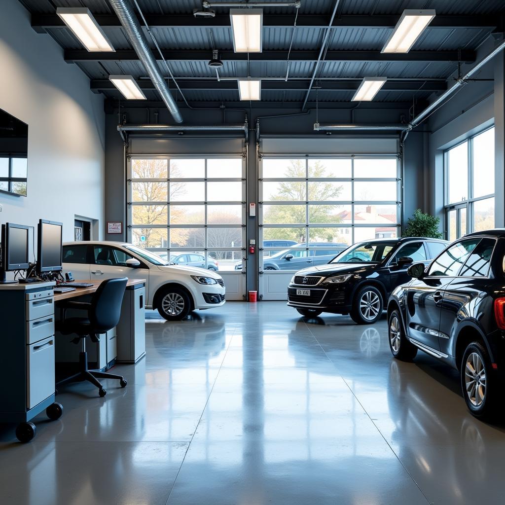 Modern Car Service Garage Interior in Bolton