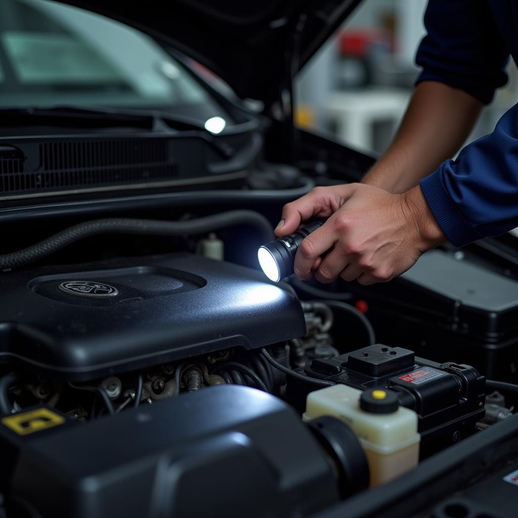 Car service check up engine inspection