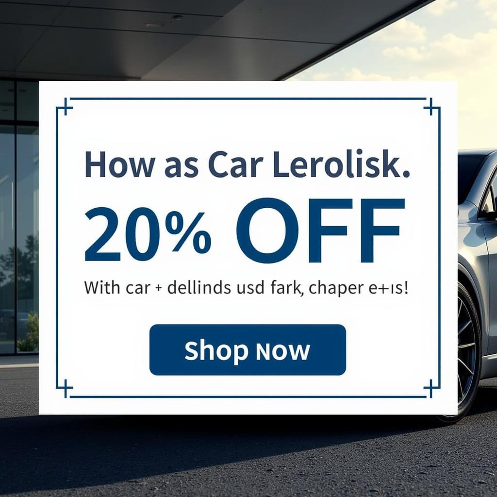 Car service discount banner showing 20% off