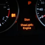 Car Service Engine Soon Light Illuminated on Dashboard