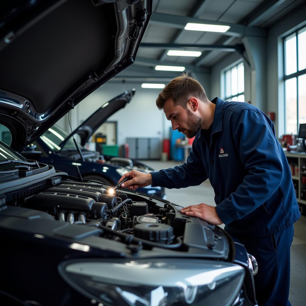 Mechanic Checking Car Engine in Everton Hills