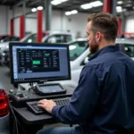 Car Diagnostic Computer in Use in Firenze