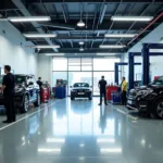 Modern Car Service Garage Interior in Dubai