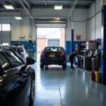 Car Service Hertford - A modern, well-equipped car service garage in Hertford with a mechanic working on a vehicle.