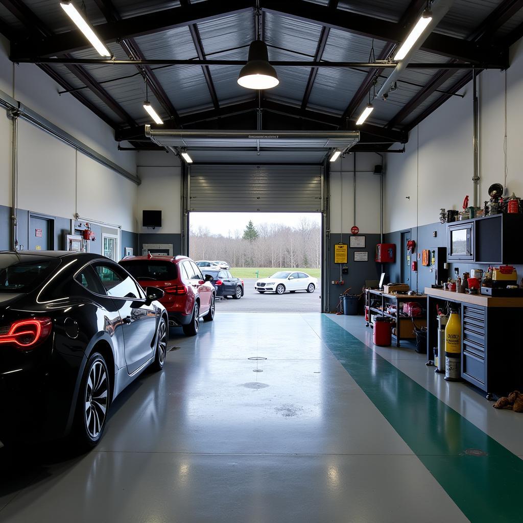 Modern and Clean Car Service Garage Interior in Lanark