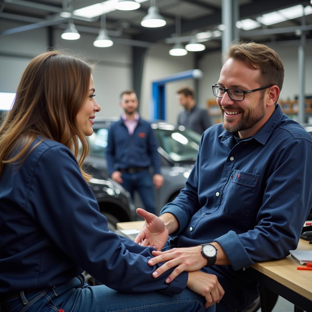 Car Service Manager at Work