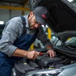 Experienced Mechanic Performing Car Service in Matlock