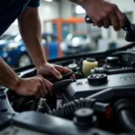 Certified Mechanic Working on a Car in Mississippi