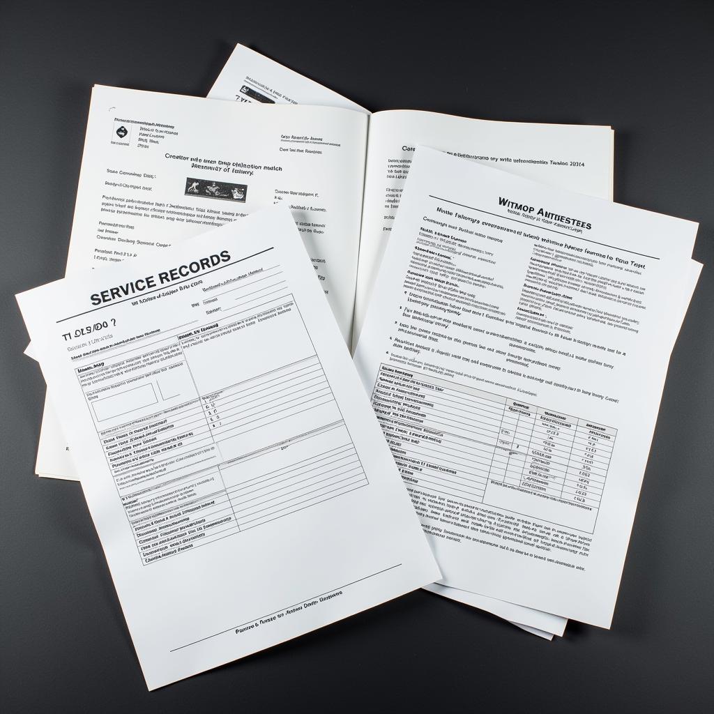 Documents related to car service and in-service date.