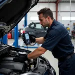 Mechanic Checking Engine in Rogers, AR