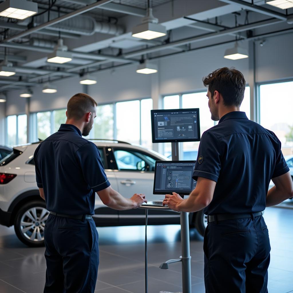 Car service at a main dealership in Southampton