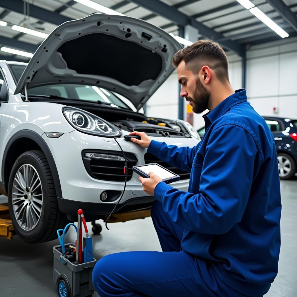 Car Service Tallaght - Mechanic inspecting a car engine