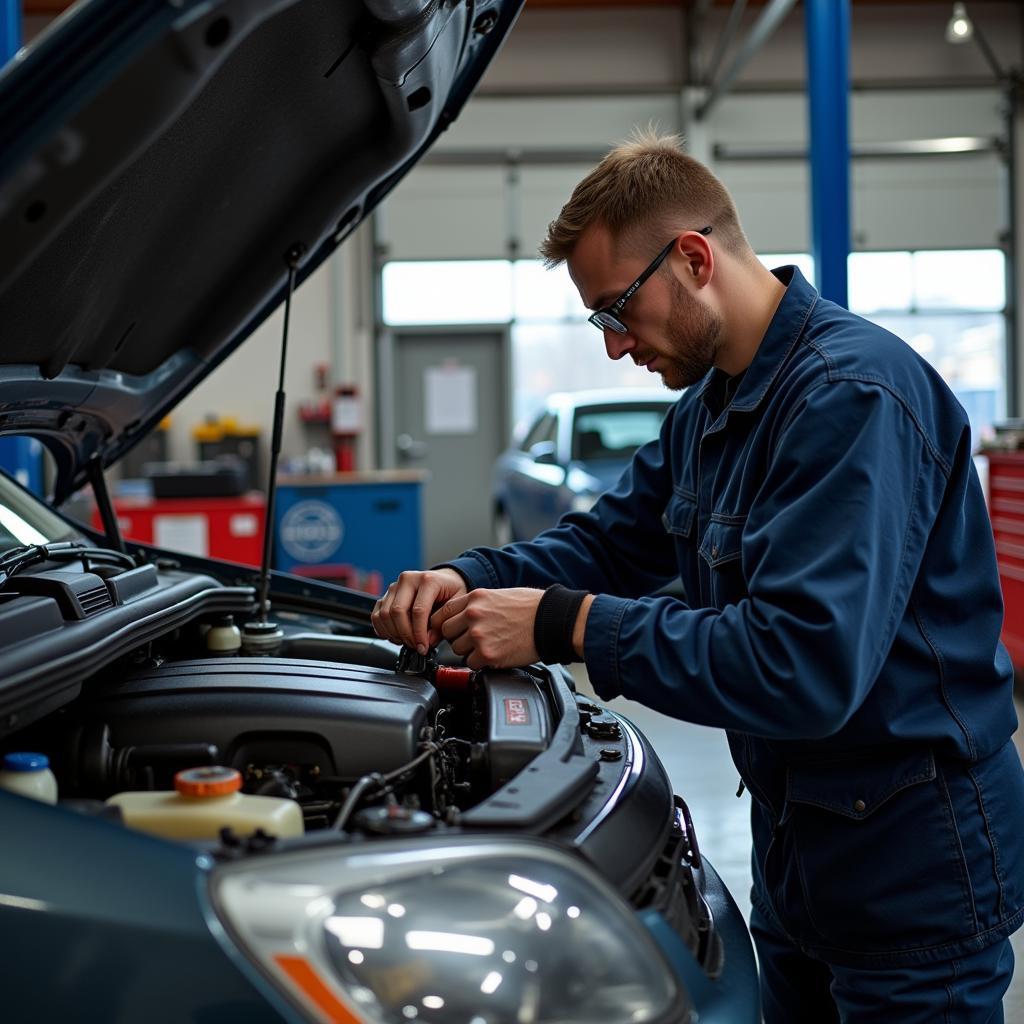 Experienced Mechanic Working on a Car in Thurnscoe