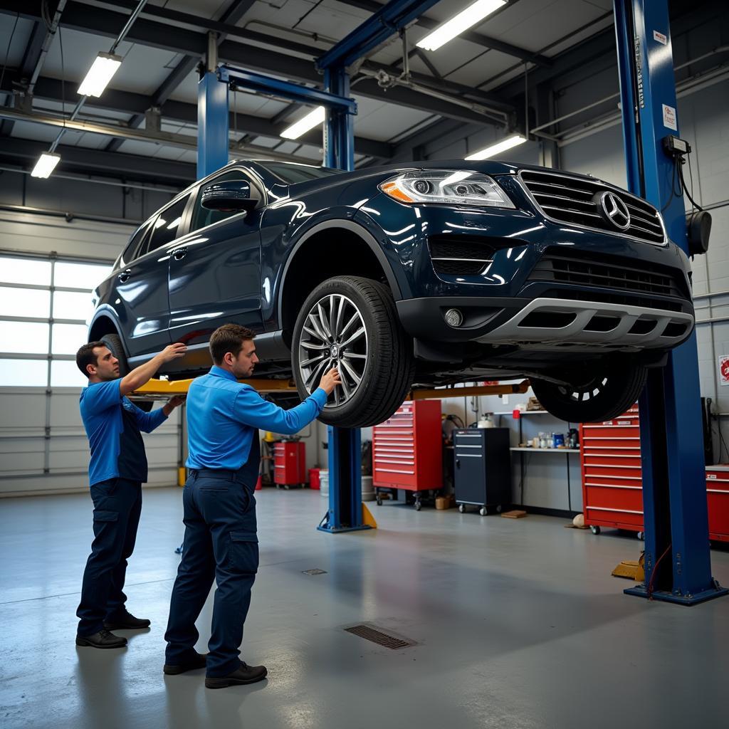 Car Undergoing Routine Maintenance