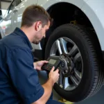 Certified Mechanic Performing Car Inspection in Byron Center