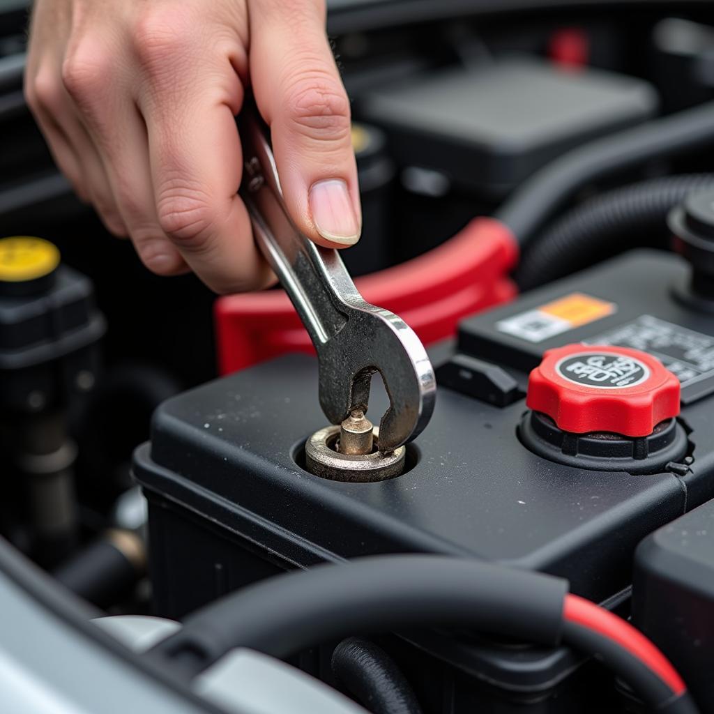 Checking Car Battery Terminals for Corrosion