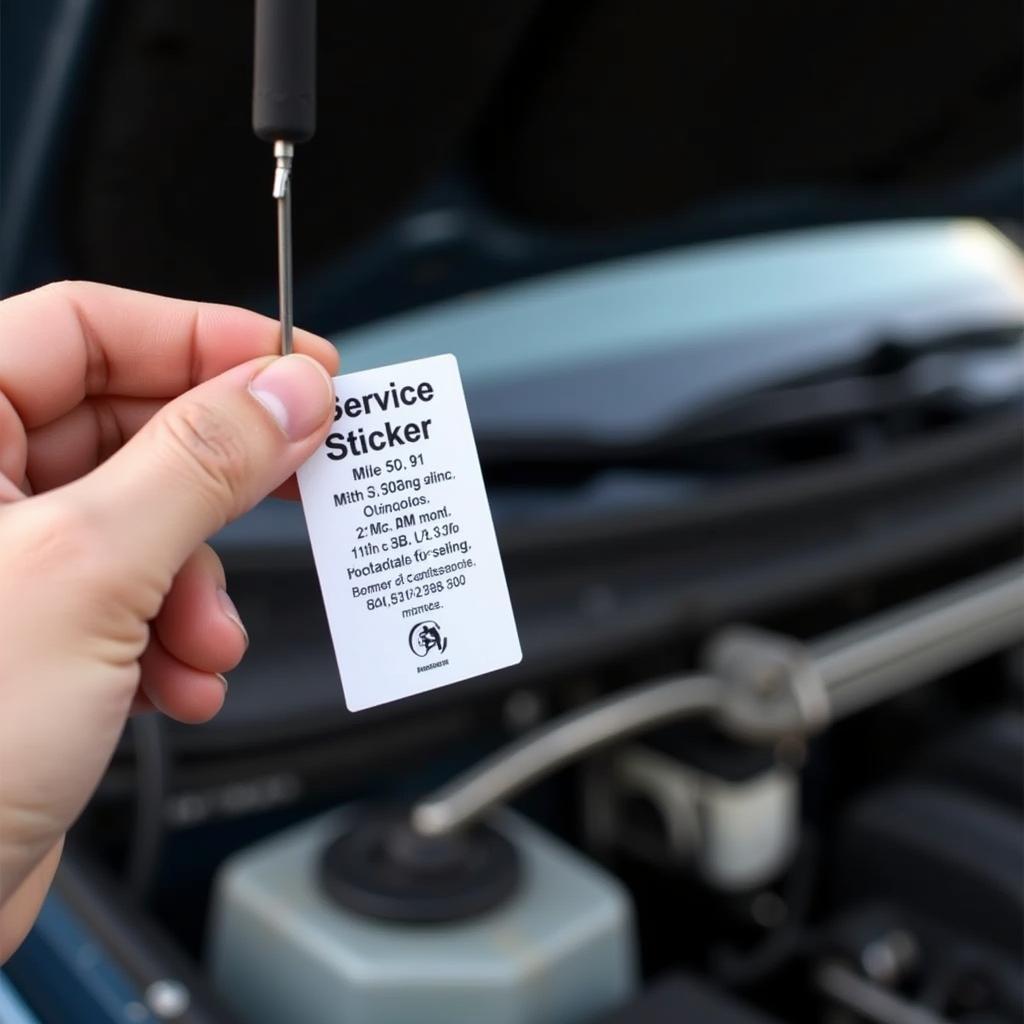 Checking Car for Service Stickers