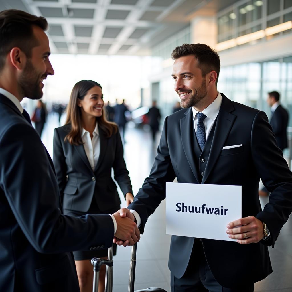 Corporate Chauffeur Meeting Client at Airport