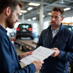 Customer Retrieving Car from Service