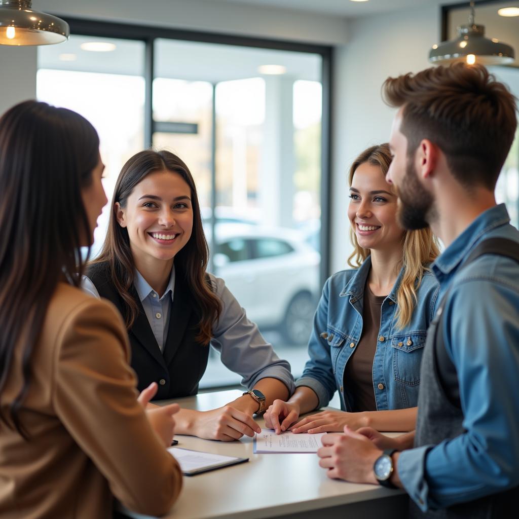 Customer Service Representative Helping a Client