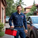 Mechanic Arriving for Doorstep Car Service in Pune