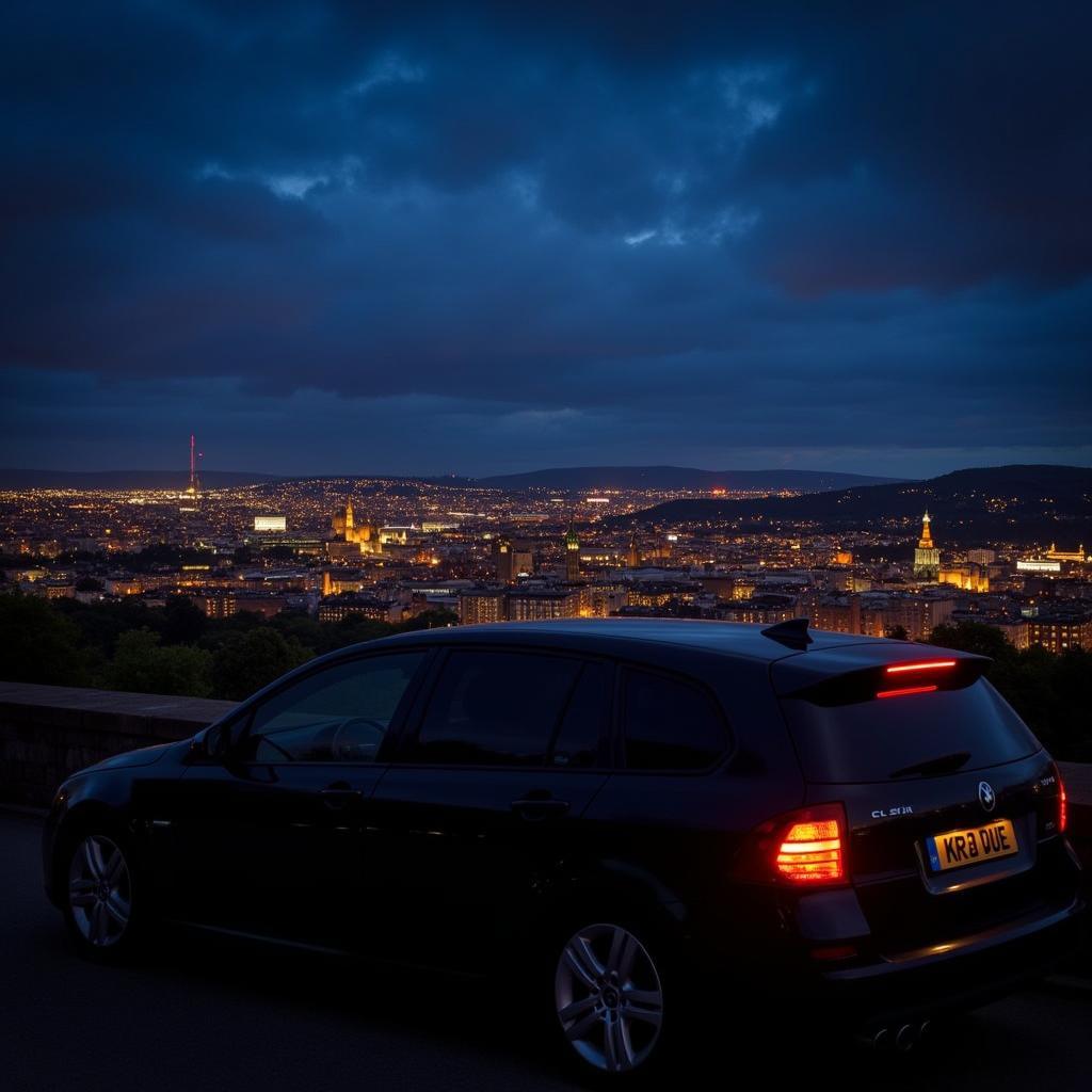 Edinburgh Car and Driver Service Night Cityscape