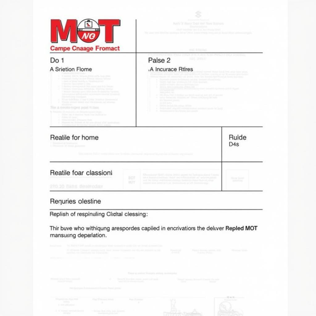 Example of a Failed MOT Certificate