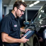 Gold Coast Car Service Mechanic Performing a Vehicle Inspection