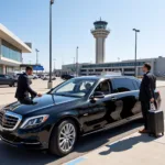 Car service picking up passengers at Indianapolis Airport