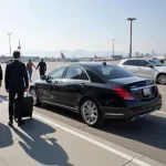 Car service waiting at LAX arrival area