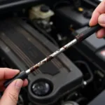 Checking Engine Oil Level with Dipstick