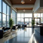 Comfortable Waiting Area in a Luxury Car Service Center