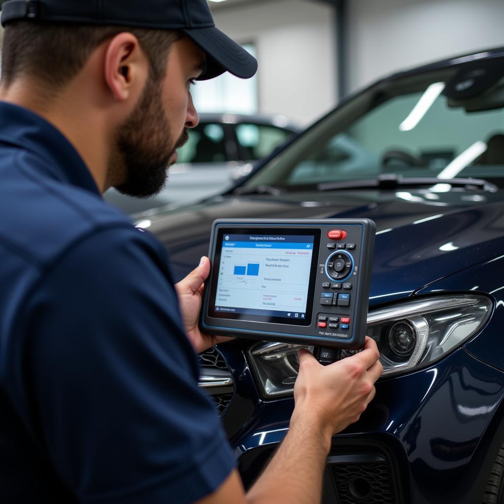 Mechanic Diagnosing a Car in Al Quoz