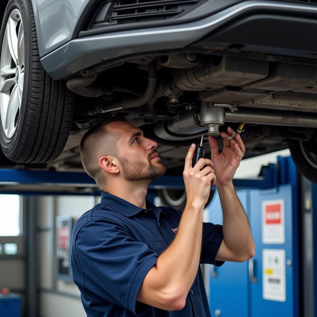 Mechanic Performing Car AC Service Geelong