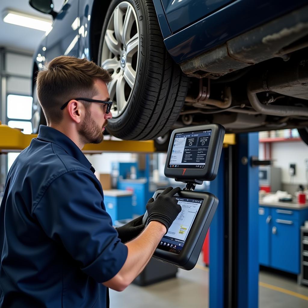 Mechanic Performing a Major Car Service