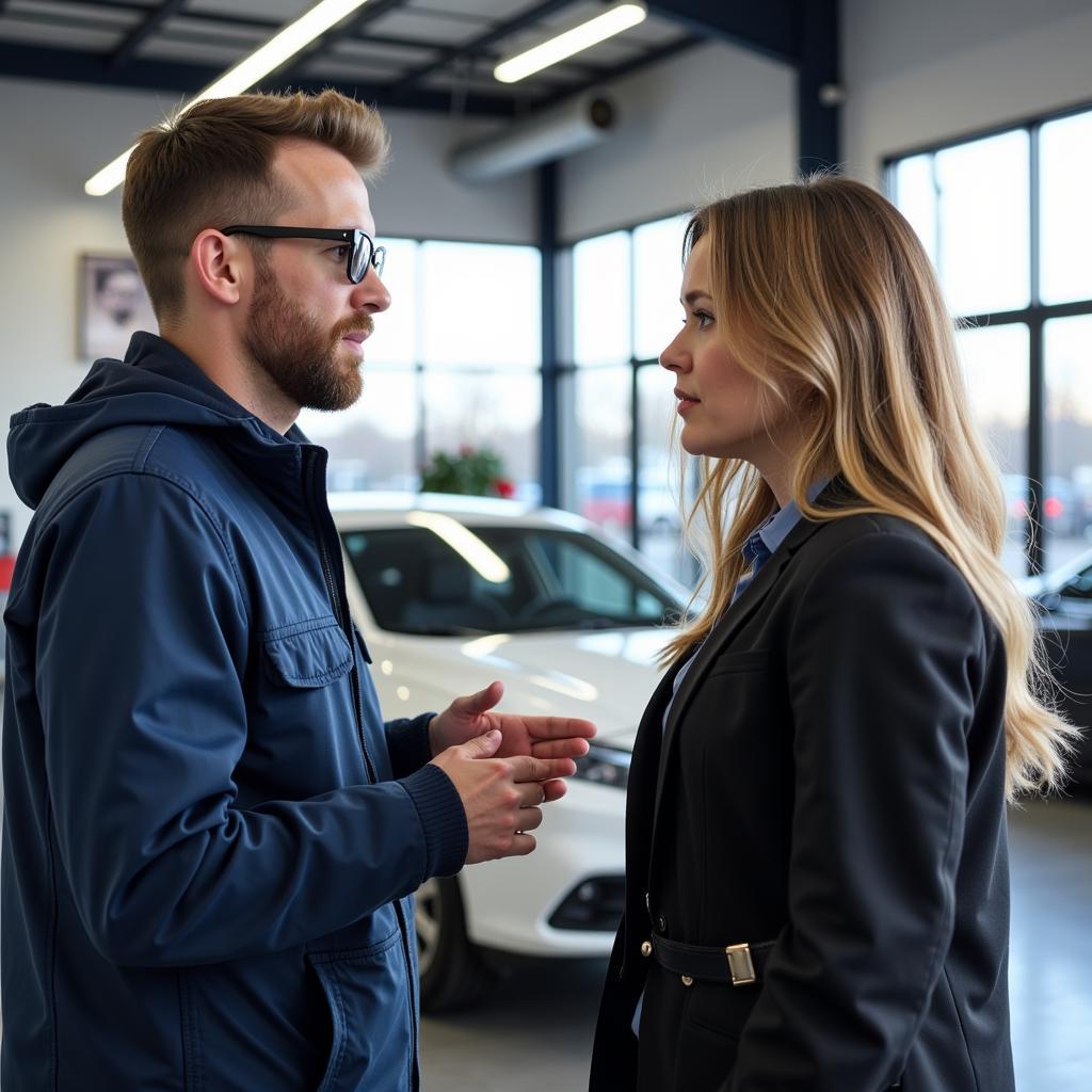 Customer Consultation at a Northwood Car Service Center