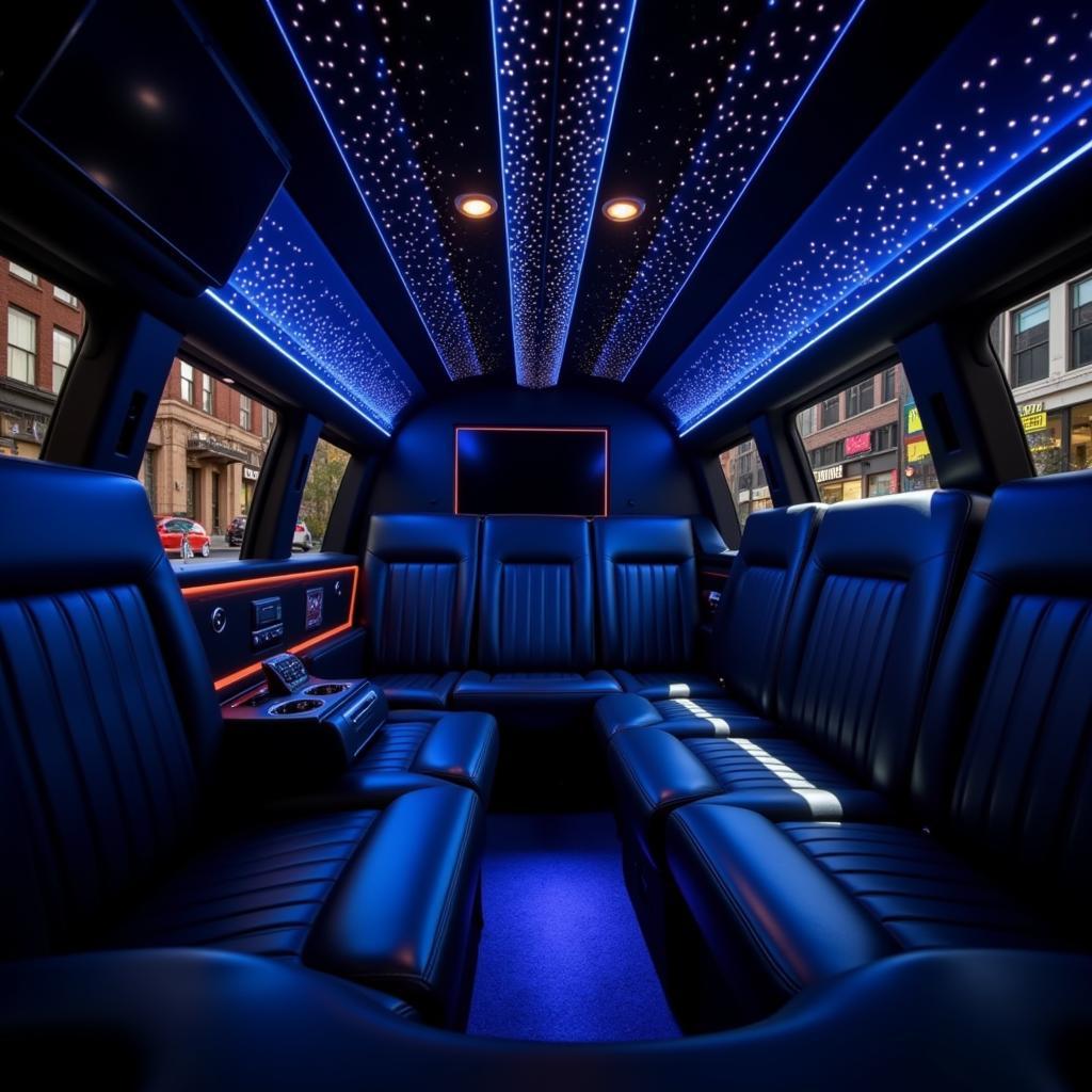 Interior of a luxury car service vehicle