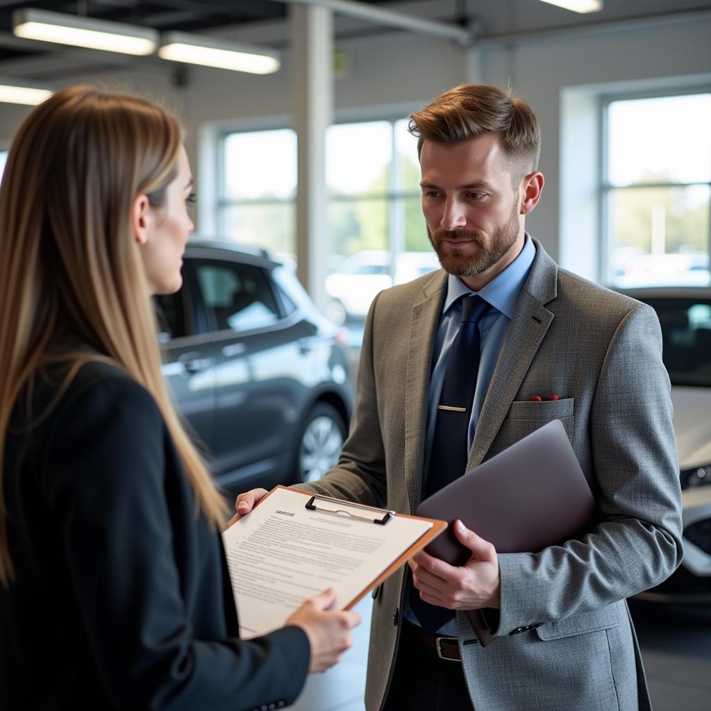 A prepared customer interacting with car giant customer service