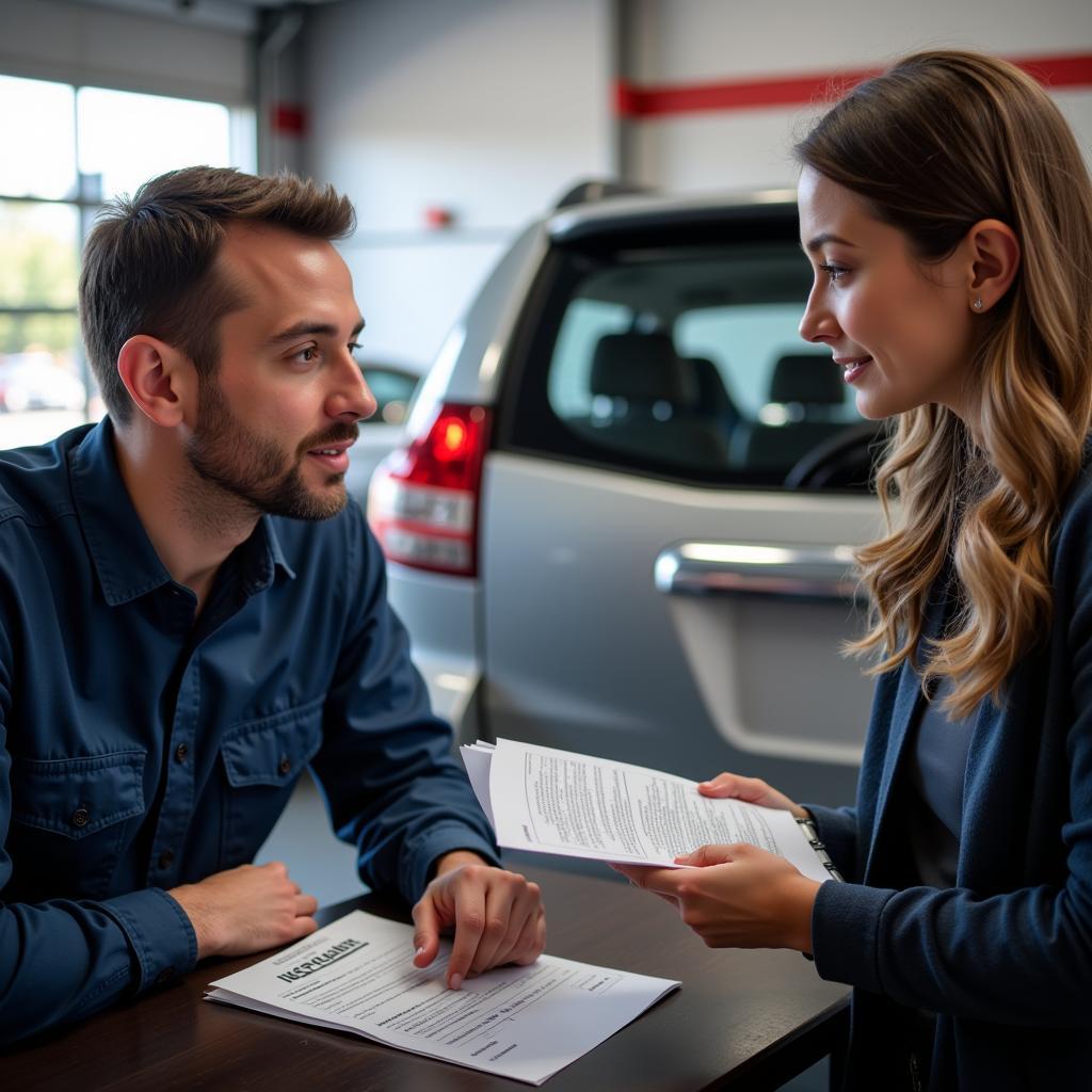 Questioning the Service Advisor About Car Repairs