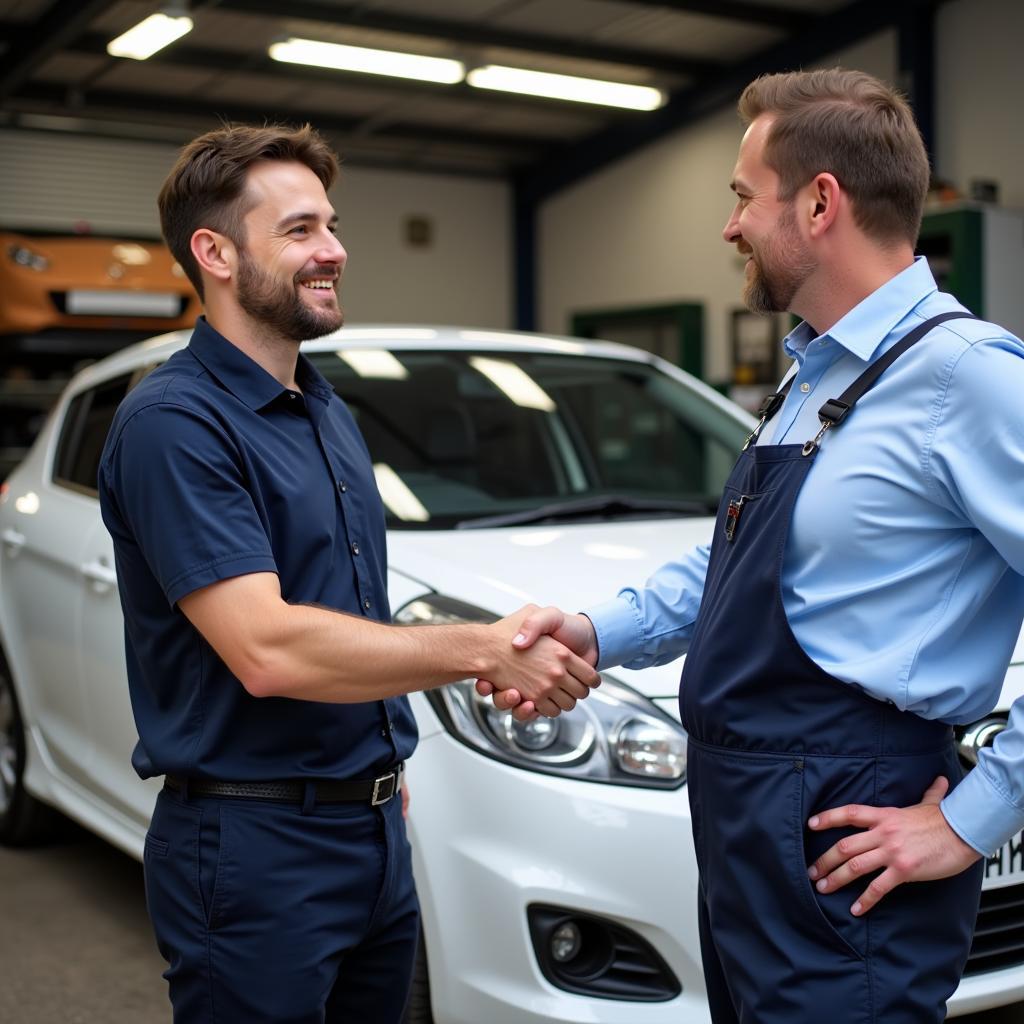 Happy Customer Receiving Car Service in Tonbridge