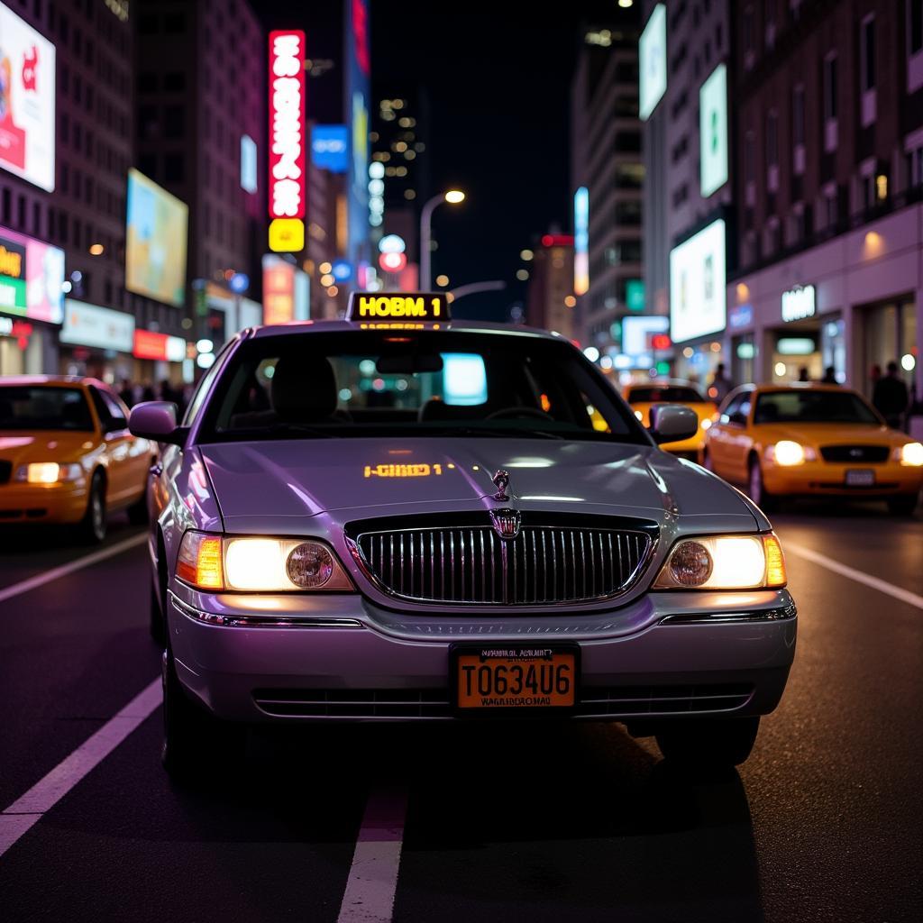 Town Car Service Navigating NYC at Night