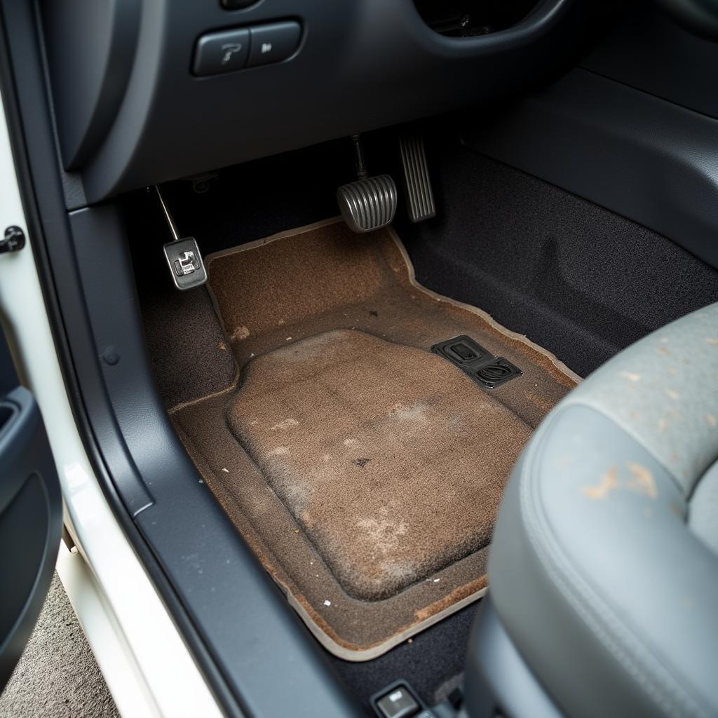 Worn-out Car Carpet